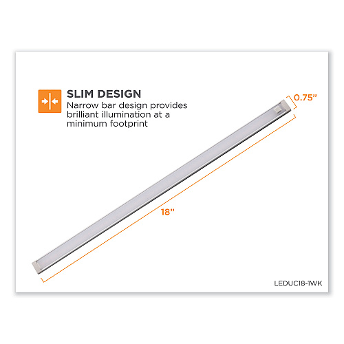 Black & Decker LED Dimmable Under Counter Lighting with Motion Sensor and Magnetic Option One-Bar Kit, 0.78w x 0.39h, 18" Length (LEDUC181WK)