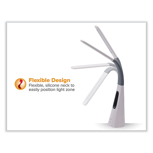 Bostitch LED Desk Lamp with Bladeless Fan, 15.75" High, Gray/White (VLED1603GR)