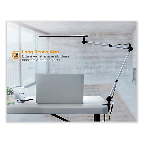 Bostitch Dual Swing Arm Dimmable Desk Lamp, 19.69" High, Black (VLED1509)