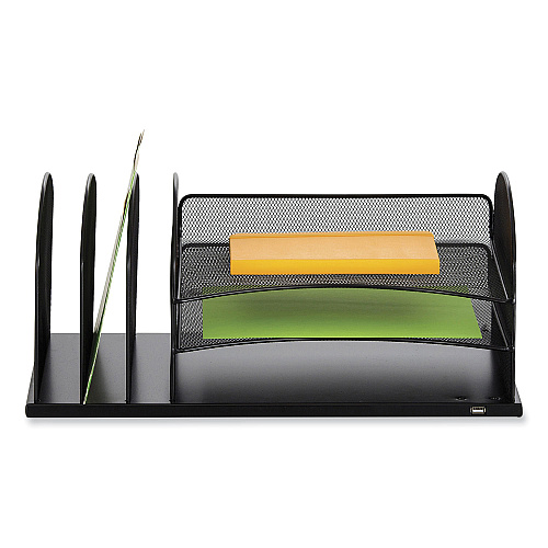 Safco Powered Onyx Three Horizontal and Three Upright Sections, Letter Size Files, 19.5 x 11.5 x 8.25 (3231BL)