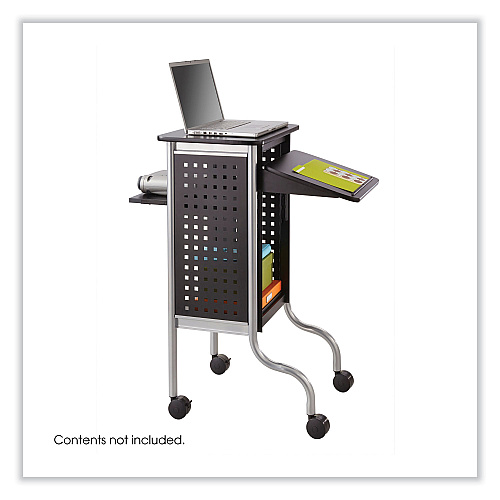 Safco Scoot Presentation Cart, 50 lb Capacity, 4 Shelves, 21.5" x 30.25" x 40.5", Black (8945BL)