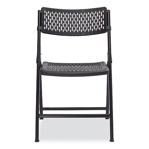 NPS AirFlex Series Premium Poly Folding Chair, Supports  Up to 1,000 lb, 17.25" Seat Height, Black, 4/Carton (1410)