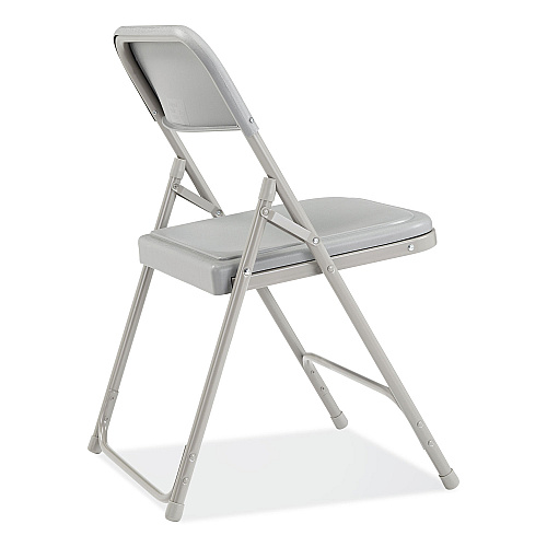 NPS 800 Series Premium Plastic Folding Chair, Supports Up to  500 lb, 18" Seat Height, Gray Seat, Gray Back, Gray Base, 4/Carton (802)