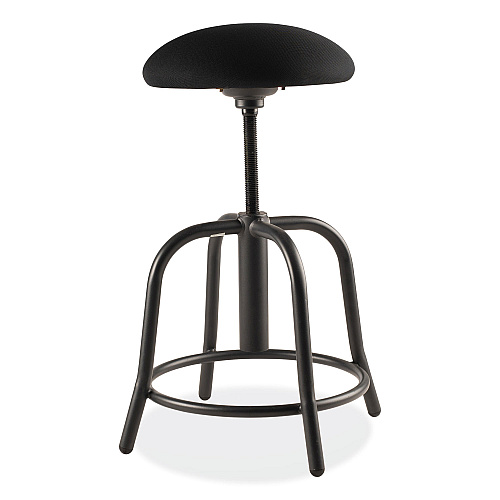NPS 6800 Series Height Adjustable Fabric Seat Swivel Stool, Supports Up to 300 lb, 18" to 25" Seat Height, Black Seat/Base (6810S10)