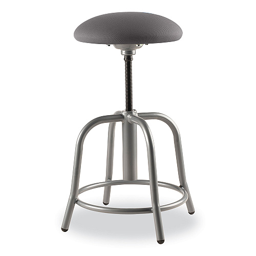 NPS 6800 Series Height Adjustable Fabric Padded Swivel Stool, Supports 300 lb, 18" to 25" Seat Height, Charcoal Seat/Gray Base (6820S02)