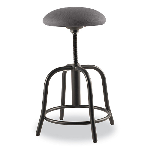 NPS 6800 Series Height Adjustable Fabric Seat Stool, Supports Up to 300 lb, 18" to 25" Seat Height, Charcoal Seat/Black Base (6820S10)