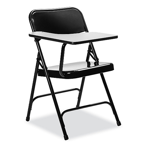 NPS 5200 Series Right-Side Tablet-Arm Folding Chair, Supports 480 lb, 17.25" Seat Height, Black, 2/Carton (5210R)