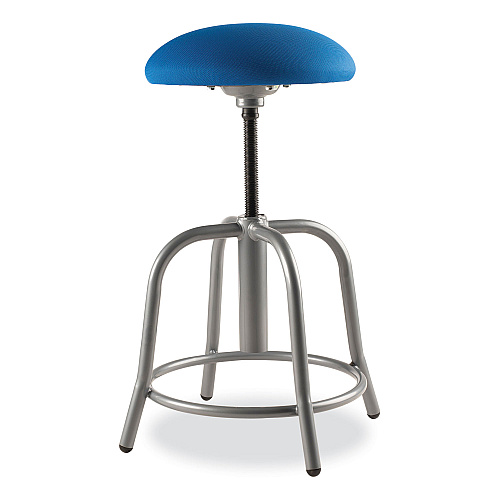 NPS 6800 Series Height Adjustable Fabric Padded Seat Stool, Supports 300 lb, 18" to 25" Seat Height, Cobalt Blue Seat/Gray Base (6825S02)