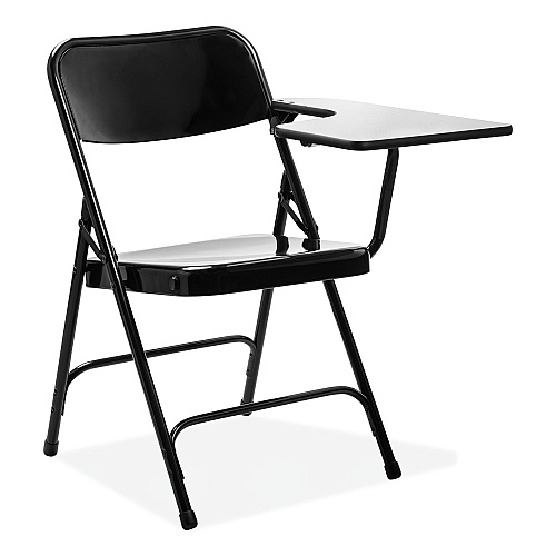 NPS 5200 Series Left-Side Tablet-Arm Folding Chair, Supports 480 lb, 17.25" Seat Height, Black, 2/Carton (5210L)