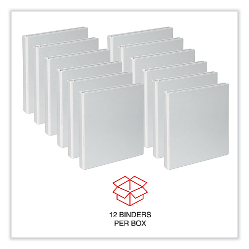 Universal Slant D-Ring View Binder, 3 Rings, 1" Capacity, 11 x 8.5, White, 12/Carton (UNV207421PK)
