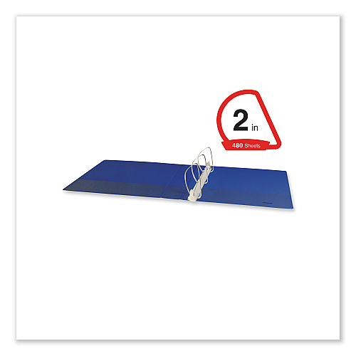 Universal Slant D-Ring View Binder, 3 Rings, 2" Capacity, 11 x 8.5, Navy Blue (UNV20749)