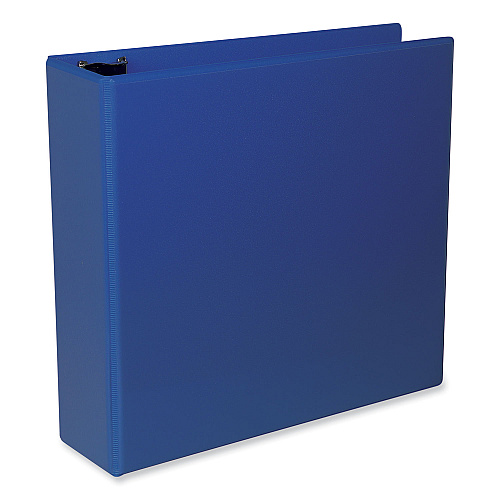 Universal Slant D-Ring View Binder, 3 Rings, 3" Capacity, 11 x 8.5, Navy Blue (UNV20754)