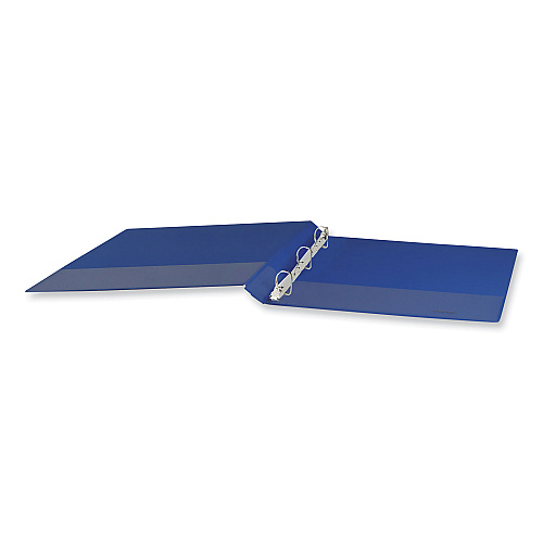 Universal Slant D-Ring View Binder, 3 Rings, 0.5" Capacity, 11 x 8.5, Navy Blue (UNV20717)