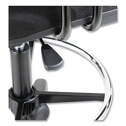 Alera Interval Series Swivel Task Stool, Supports Up to 275 lb, 23.93" to 34.53" Seat Height, Black Fabric (ALEIN4611)