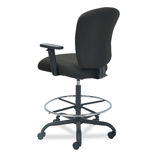 Alera Mota Series Big and Tall Stool, Supports Up to 450 lb, 28.74" to 32.67" Seat Height, Black (ALEMT4610)