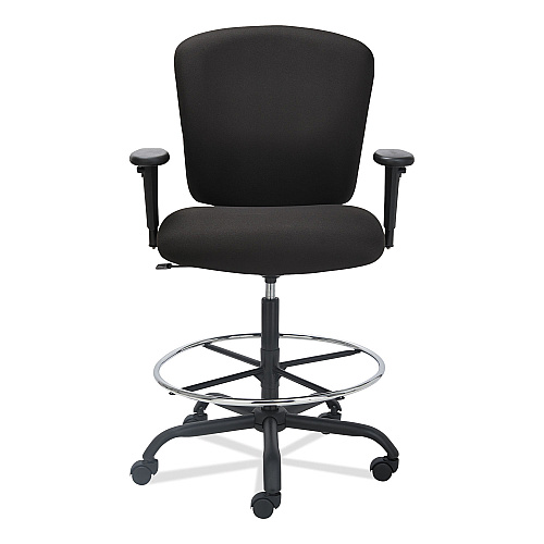 Alera Mota Series Big and Tall Stool, Supports Up to 450 lb, 28.74" to 32.67" Seat Height, Black (ALEMT4610)