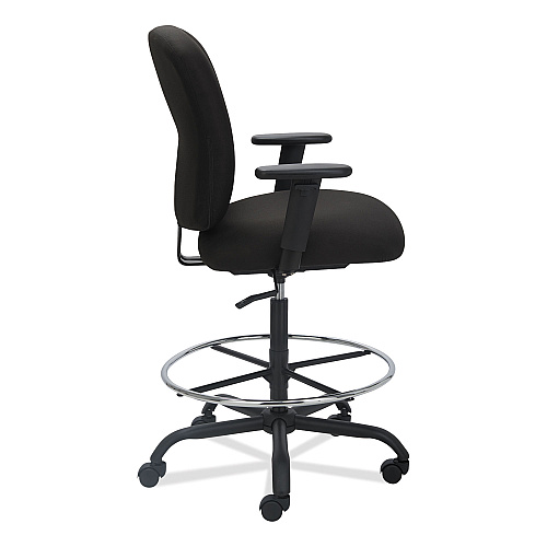Alera Mota Series Big and Tall Stool, Supports Up to 450 lb, 28.74" to 32.67" Seat Height, Black (ALEMT4610)