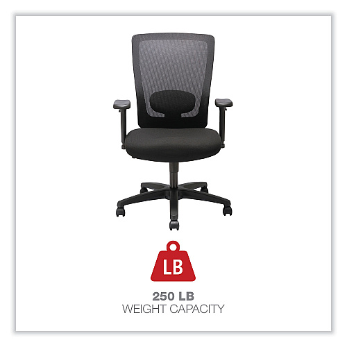 Alera Envy Series Mesh High-Back Swivel/Tilt Chair, Supports Up to 250 lb, 16.88" to 21.5" Seat Height, Black (ALENV41B14)