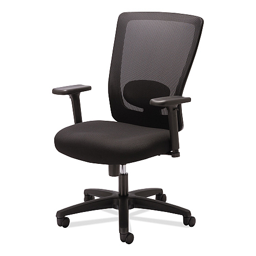 Alera Envy Series Mesh High-Back Swivel/Tilt Chair, Supports Up to 250 lb, 16.88" to 21.5" Seat Height, Black (ALENV41B14)
