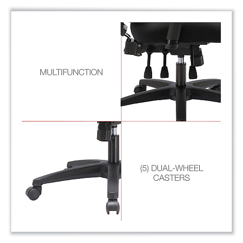 Alera Envy Series Mesh High-Back Multifunction Chair, Supports Up to 250 lb, 16.88" to 21.5" Seat Height, Black (ALENV41M14)
