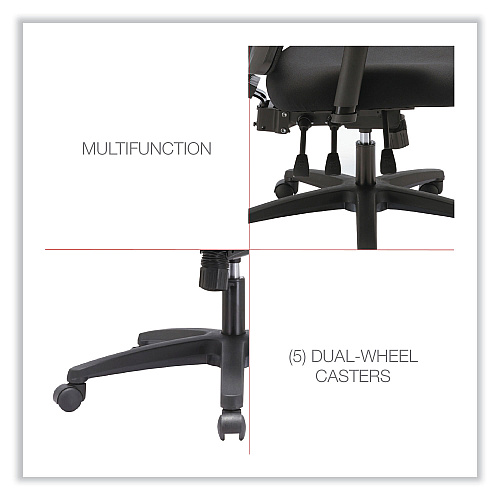 Alera Envy Series Mesh Mid-Back Multifunction Chair, Supports Up to 250 lb, 17" to 21.5" Seat Height, Black (ALENV42M14)