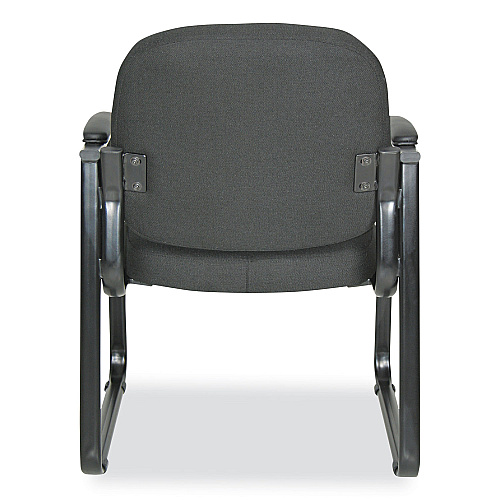 Alera Genaro Series Fabric Half-Back Sled Base Guest Chair, 25" x 24.80" x 33.66", Black Seat, Black Back, Black Base (ALERL43C11)