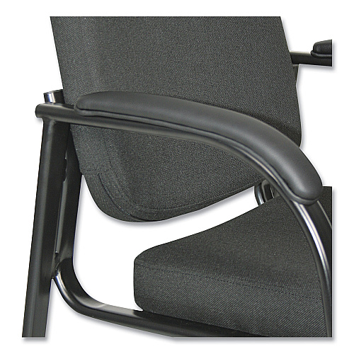 Alera Genaro Series Fabric Half-Back Sled Base Guest Chair, 25" x 24.80" x 33.66", Black Seat, Black Back, Black Base (ALERL43C11)