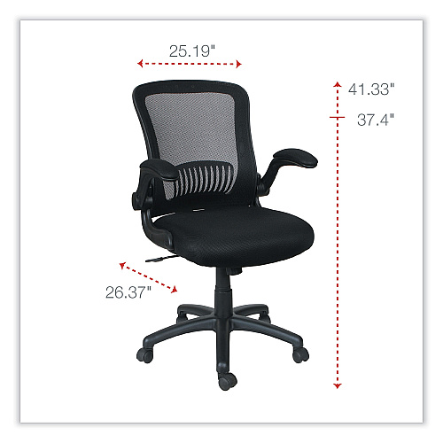 Alera EB-E Series Swivel/Tilt Mid-Back Mesh Chair, Supports Up to 275 lb, 18.11" to 22.04" Seat Height, Black (ALEEBE4217)