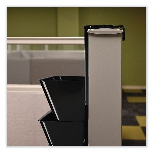 Deflecto Two Break-Resistant Plastic Partition Brackets, For 2.63 to 4.13 Wide Partition Walls, Black, 2/Pack (391404)