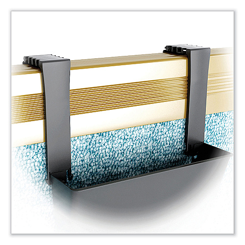 Deflecto Two Break-Resistant Plastic Partition Brackets, For 2.63 to 4.13 Wide Partition Walls, Black, 2/Pack (391404)