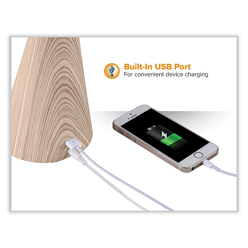 Bostitch Office Flexible Wood Grain Desk Lamp, 20.47" High, Wood Grain (VLED1701W)