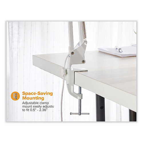 Black & Decker PureOptics LED Magnifying Dimmable Desk Lamp with Clamp Mount, 17"  High, White (VLED600)