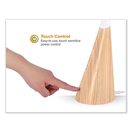 Bostitch Office Flexible Wood Grain Desk Lamp, 20.47" High, Wood Grain (VLED1701W)