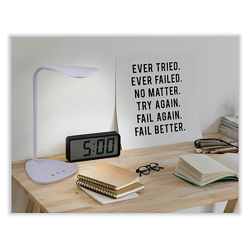 Black & Decker Battery LED Dimmable Desk Lamp with Adjustable Color Temperature, 12.6" High, White (VLED1820BD)