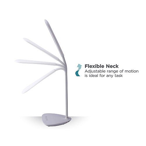 Black & Decker Battery LED Dimmable Desk Lamp with Adjustable Color Temperature, 12.6" High, White (VLED1820BD)