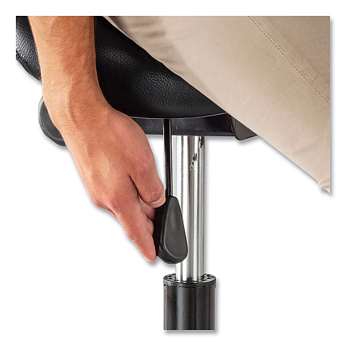 Safco Twixt Extended-Height Saddle Seat Stool, Backless, Supports Up to 300 lb, 22.9" to 32.7" Seat Height, Black Seat (3006BV)