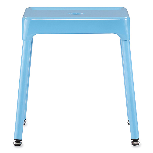 Safco Steel Guest Stool, Backless, Supports Up to 275 lb, 15" to 15.5" Seat Height, Baby Blue Seat, Baby Blue Base (6603BU)