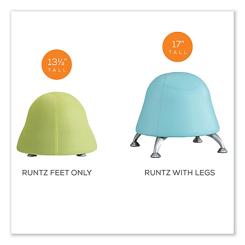 Safco Runtz Ball Chair, Backless, Supports Up to 250 lb, Blue Fabric Seat, Silver Base (4755BU)