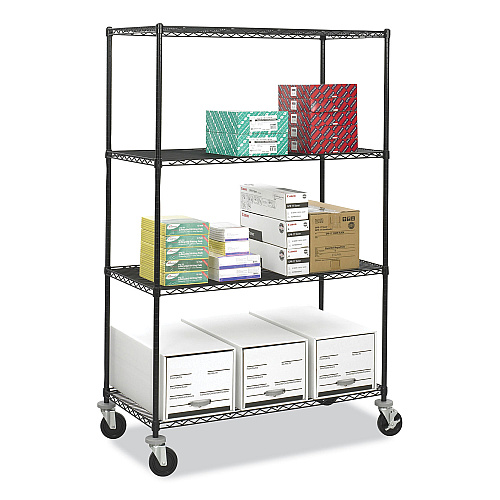 Caster Kit for Safco Task Master Industrial Shelving Units, Black, 4/Set (2 Locking) (5283)