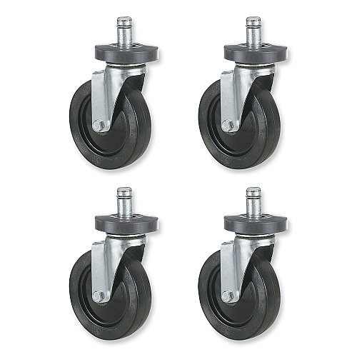 Caster Kit for Safco Task Master Industrial Shelving Units, Black, 4/Set (2 Locking) (5283)