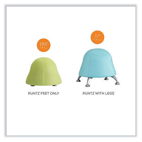 Safco Runtz Ball Chair, Backless, Supports Up to 250 lb, Orange Fabric Seat, Silver Base (4755OR)