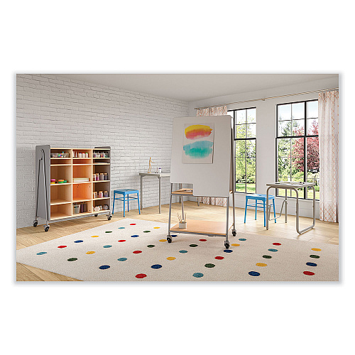 Safco Steel GuestBistro Stool, Backless, Supports Up to 250 lb, 18" Seat Height, Baby Blue Seat, Baby Blue Base (6604BU)