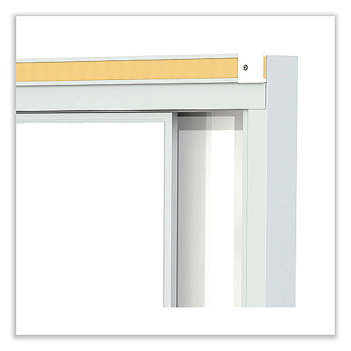 Ghent Horizontal Sliding Porcelain Magnetic Whiteboard, 72 x 48, White Surface, Satin Aluminum Frame (HSM246)
