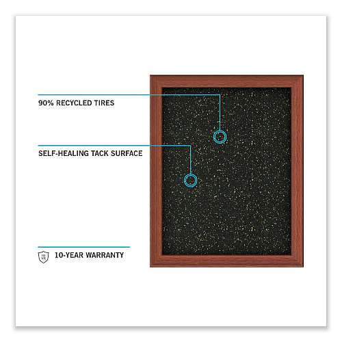 Ghent Satin Aluminum-Frame Recycled Rubber Bulletin Boards, 60.5 x 36.5, Confetti Surface (ATR35CF)