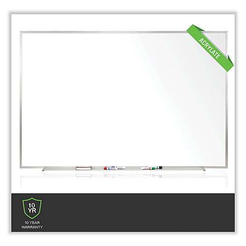 Ghent Non-Magnetic Whiteboard with Aluminum Frame, 60.63 x 48.47, White Surface, Satin Aluminum Frame (M2454)