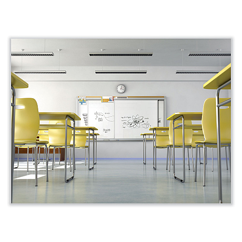 Ghent Horizontal Sliding Porcelain Magnetic Whiteboard, 72 x 48, White Surface, Satin Aluminum Frame (HSM246)