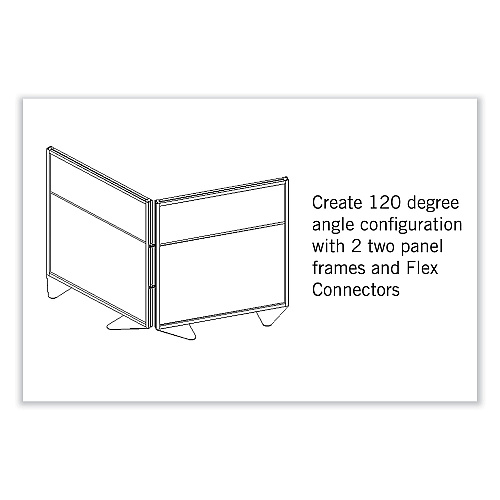 Ghent Floor Partition with Aluminum Frame and 2 Split Panel Infill, 48.06 x 2.04 x 53.86, White/Carmel (MP5448208A)