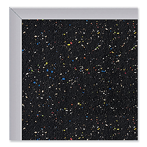 Ghent Satin Aluminum-Frame Recycled Rubber Bulletin Boards, 120.5 x 48.5, Confetti Surface (ATR410CF)