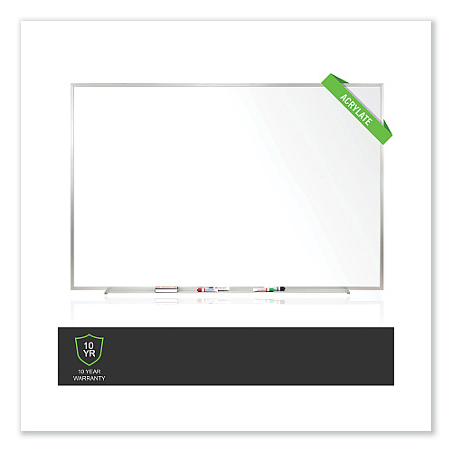 Ghent Non-Magnetic Whiteboard with Aluminum Frame, 72.63 x 48.47, White Surface, Satin Aluminum Frame (M2464)