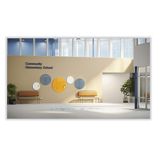 Ghent Coda Low Profile Circular Non-Magnetic Glassboard, 36 Diameter, White Surface (CDAGN36WH)